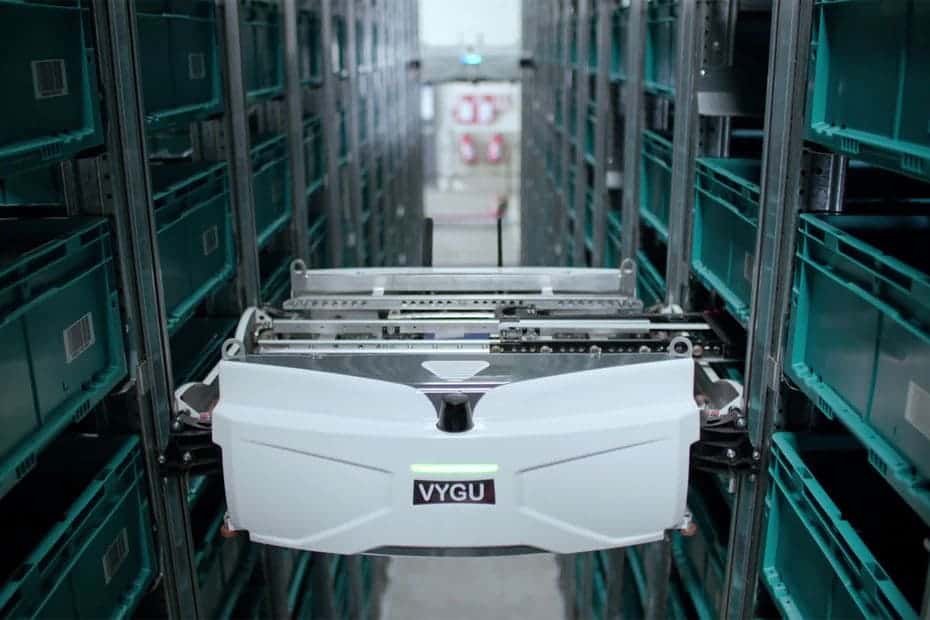 Robots Exotec dans entrepôts de Cdiscount intelligence artificielle en logistique