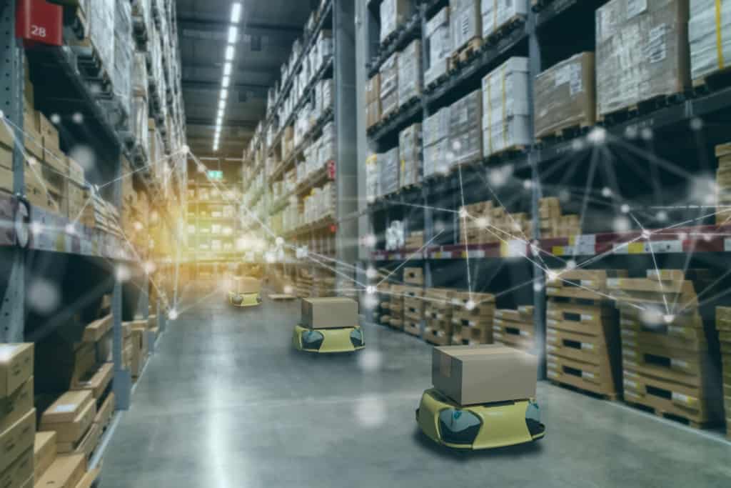 entrepot logistique robot IA