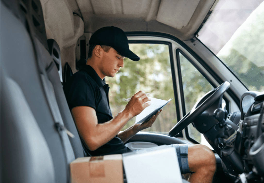 Livreur dans camion