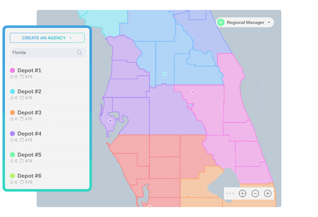 Box R Area Florida Map Territorial Coverage Optimization - Kardinal