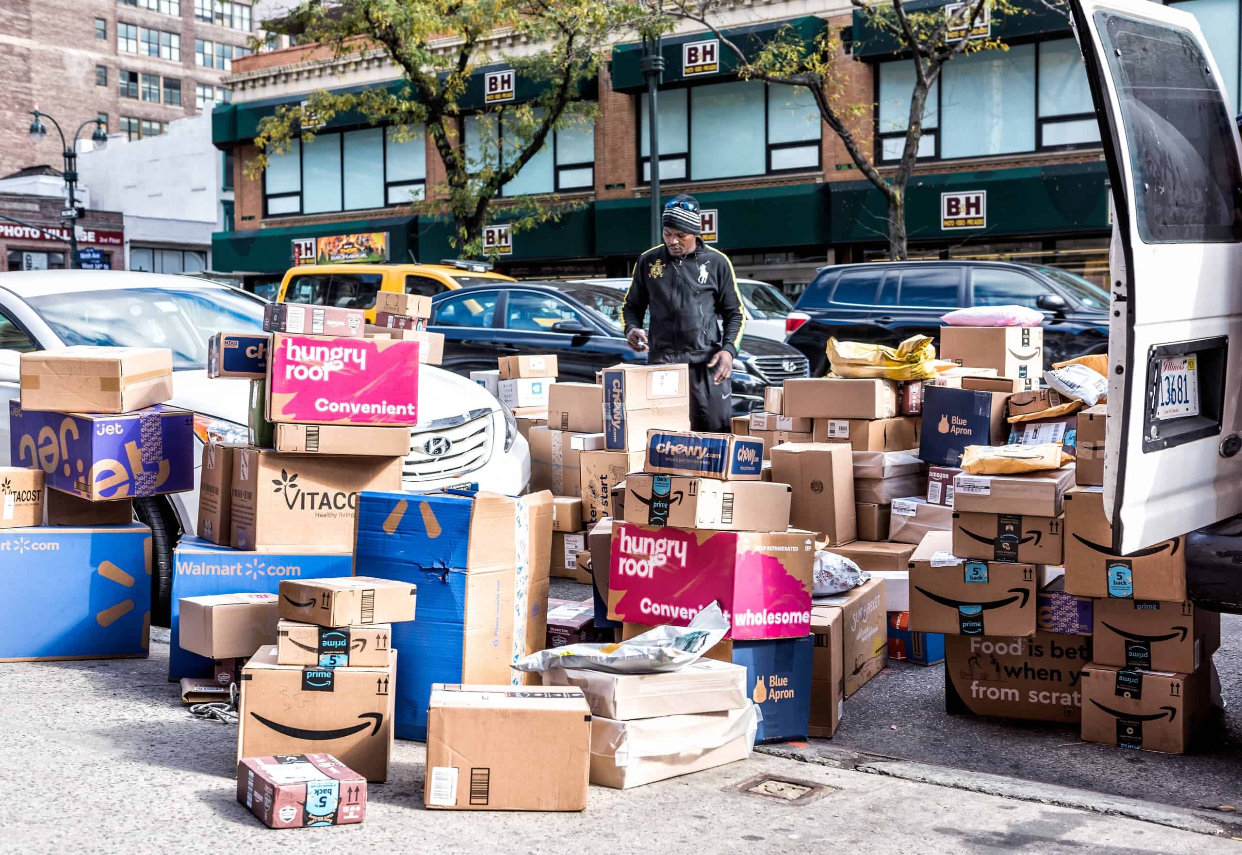 many packages on the street