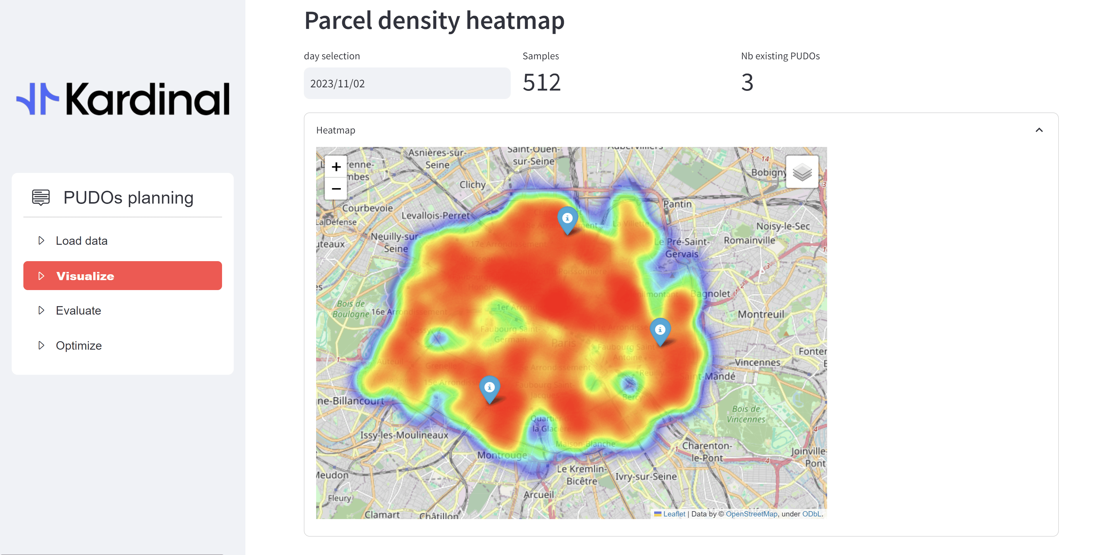 PUDO density heatmap