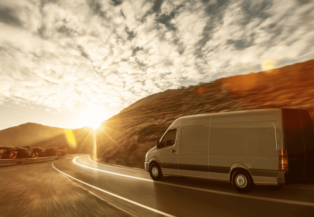 Van on the road