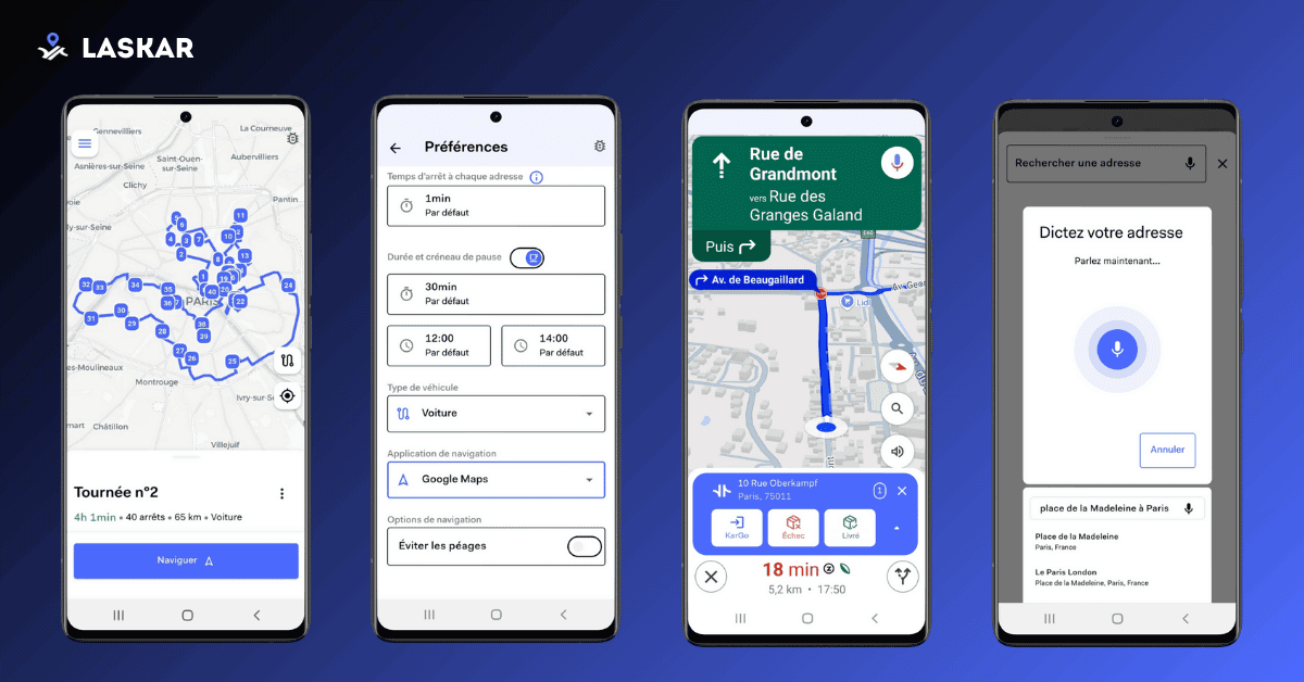 App Laskar pour l'optimisation de tournées