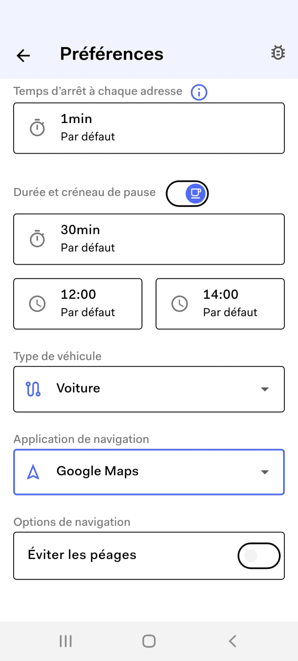 Paramétrage app mobile Laskar planification tournées